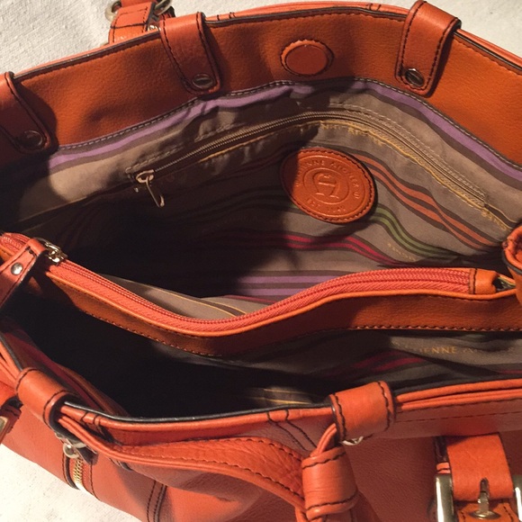 Etienne Aigner Orange Leather Shoulder Bag - Picture 4 of 8